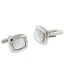 Stainless Steel Mother of Pearl Men's Cufflinks