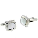 stainless Steel Mother of Pearl Men's Cufflinks
