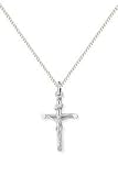 9ct White Gold Cross Pendant and Chain
