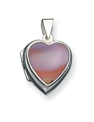 Sterling Silver Pink Shell Heart Locket