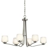 Kichler Lighting 42831NI 6 Light Truett Oval Chandelier, Brushed Nickel
