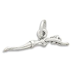 Swimmer Charm Diver Sterling Silver