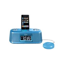 iLuv Vibe Dual Alarm Clock with Bed Shaker for iPodandreg; - Blue (iMM153BLU)