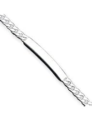 Sterling Silver 8inch Polished Engraveable Curb Link ID Bracelet
