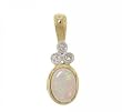 Solid 10KT Gold Pendant w/ Opal Pink Tourmaline Diamond