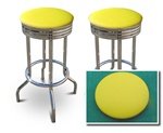 2 Yellow Vinyl Specialty / Custom Barstools Set