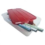 Iris Holiday Underbed Storage Container - 100700 (Clear/Red) (6.5H x 18W x 32.5D)