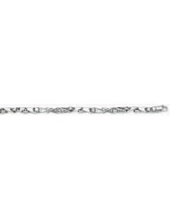 4mm 14k Fancy White Gold Link Bracelet 8"