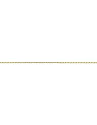 14K Gold 1mm Diamond Cut Rope Chain 22"
