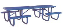 12' Wheelchair Accessible Extra Heavy Duty All Welded Picnic Table With 3 Legs and Top of Vinyl Clad Expanded Steel Planks