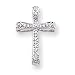 14k White Gold Diamond Filigree Cross Pendant