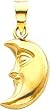 14K Gold 3D Crescent Moon Charm