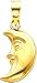 14K Gold 3D Crescent Moon Charm