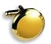 Cufflinks - Round Gold Trim with Yellow Stone