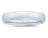 5 mm Plain Domed Comfort-Fit Men's Wedding Band in 18k White Gold