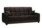 Cabo Futon Sofa in Black Microfiber
