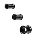 Ohr Double Flared Flesh Tunnel Piercing Stahl Black Screw on 4mm