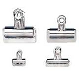 Bright Nickel-Plated Steel Bulldog Clips, 1 Wide, 1/4 Capacity, 36/Box EPI2000