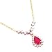 14K .70 CT Pear Shape Ruby & Diamond Necklace