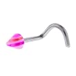 Pink Purple STRIPED CONE Nose Ring