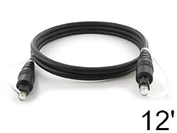 Toslink 5.0mm Optical Audio Cable: 12 ft