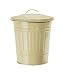 Cream Mini Enamel Storage Bin with Nickel Handle