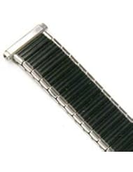 SPEIDEL 16-20MM SHORT SILVER BLACK TWIST O FLEX EXPANSION WATCH BAND STRAP