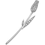 14K White Gold Diamond Brooch