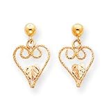 10k Black Hills Gold Scrolled Heart Earrings
