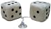 Sports : Pl&uuml;schw&uuml;rfel FUZZY DICE Pl&uuml;sch W&uuml;rfel Rockabilly wei&szlig;