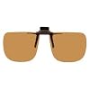 Polarized Clip on Flip up Plastic Sunglasses, Rectangle, 58mm Wide X 47mm High (128mm Wide) Polarized Brown Lenses