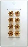 Sonance White 8-Hole Binding Post Connector Wallplate