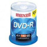 DVD-R, 4.7GB, Single-Sided, Spindle, Gold, 100/PK