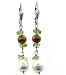 Sterling Silver Genuine Pearl, Gold Pearl and Peridot Drop Earrings