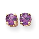 14k 4mm Amethyst earring XE71AM