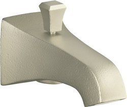 Kohler Modern Wall Mount Diverter Bath Spout with Stately Design and Deco Lift Knob from Memoirs Collection Hammered Nickel - K-496-V-RN