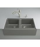 Kohler K-6534-4U-58 Hawthorne Apron-Front, Undercounter Kitchen Sink with Four-Hole Oversized Centers, Thunder Grey