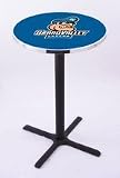 Grand Valley State Lakers (L211) 36" Tall Logo Pub Table by Holland Bar Stool Company (with Black Wrinkle Base and 28" Table Top Diameter)