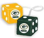Official NFL National Football League Licensed Team Logo Fuzzy Dice shape Mirror Danglers - Green Bay Packers