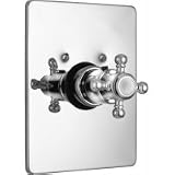 California Faucets 1/2 Thermostatic Valve with Rectangular Trim Plate & Decorative Handle THC-150-47-AB