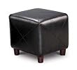 Black Leather-like Ottoman By Coaster Furniture