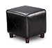 Black Leather-like Ottoman By Coaster Furniture
