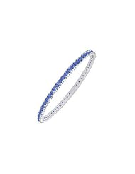 Sapphire Eternity Bangle 14K White Gold - 3.00 CT TGW