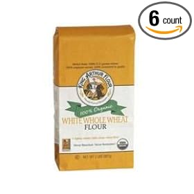 King Arthur Organic White Whole Wheat Flour, 5 Pound -- 6 per case.