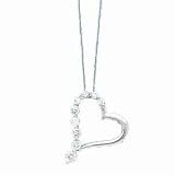 14k White Gold & Diamond Heart Journey Pendant Necklace- 18 (1.00ctw).