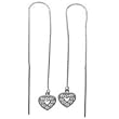 14K White Gold Heart CZ Threader Earrings