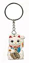 Poly Resin Lucky Cat Key Chain / White Cat