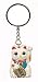 Poly Resin Lucky Cat Key Chain / White Cat
