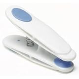 Soft TouchClothespins-Set of 10-Plastic and Rubber (White/Blue) (3"L x 1 1/3"W)