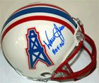 Warren Moon Signed Oilers Mini Helmet - HOF 06